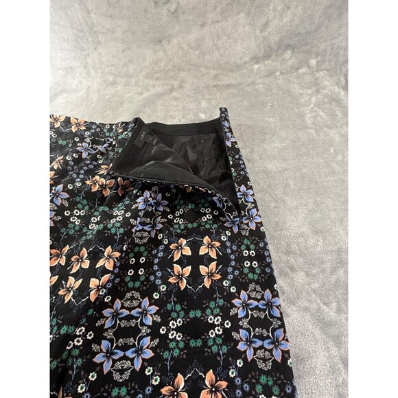 J. Crew Skirt Women's 4 Multicolor A-line Skirt in Mirrored Floral w/ lining - Picture 3 of 10
